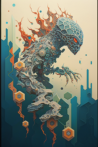 a painting of a lizard