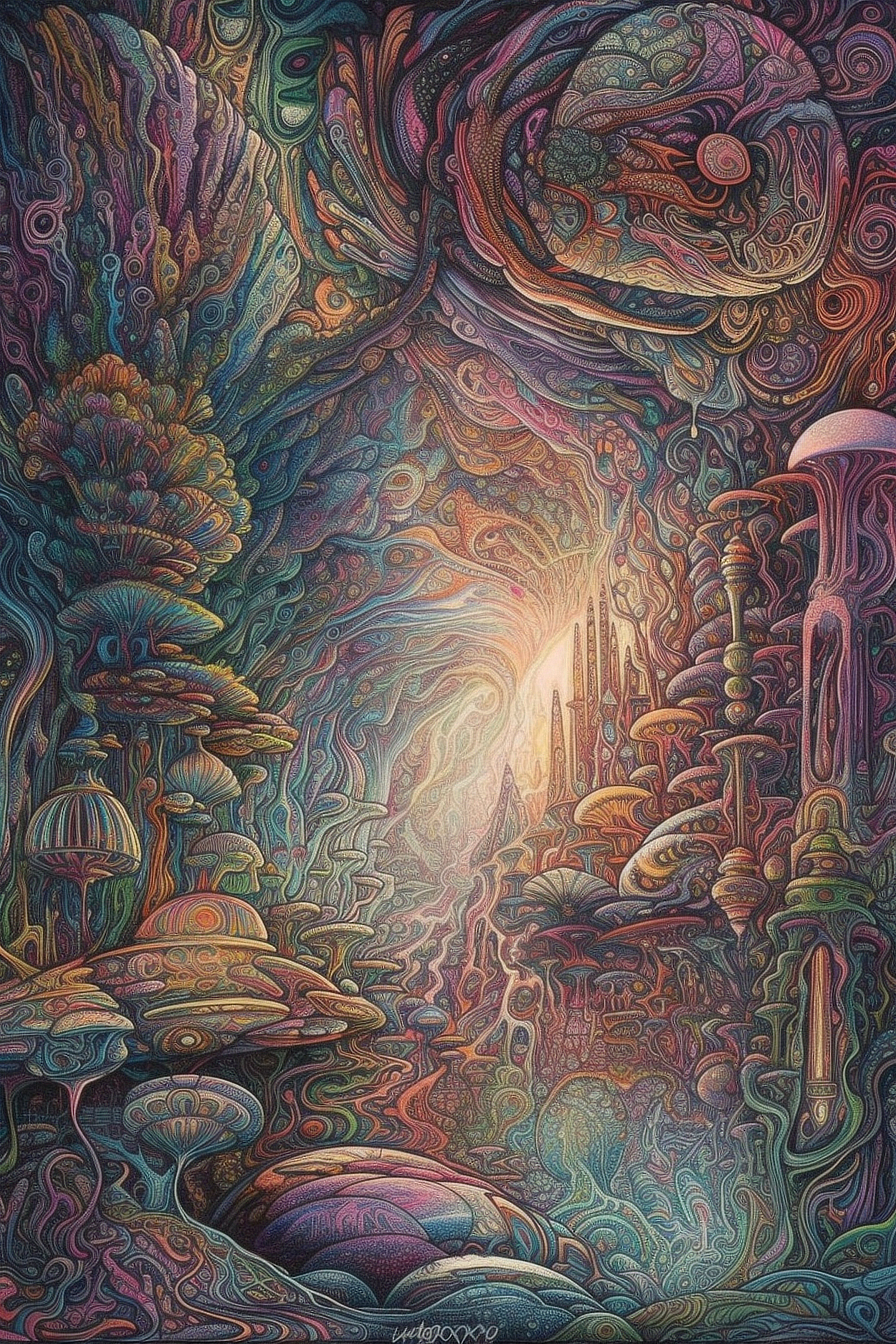 a colorful art of a path