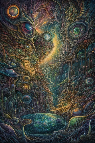 a colorful artwork of a landscape