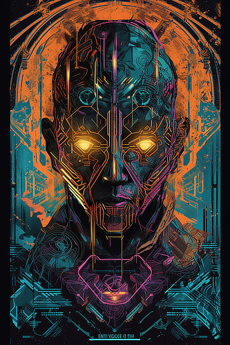 a poster of a robot