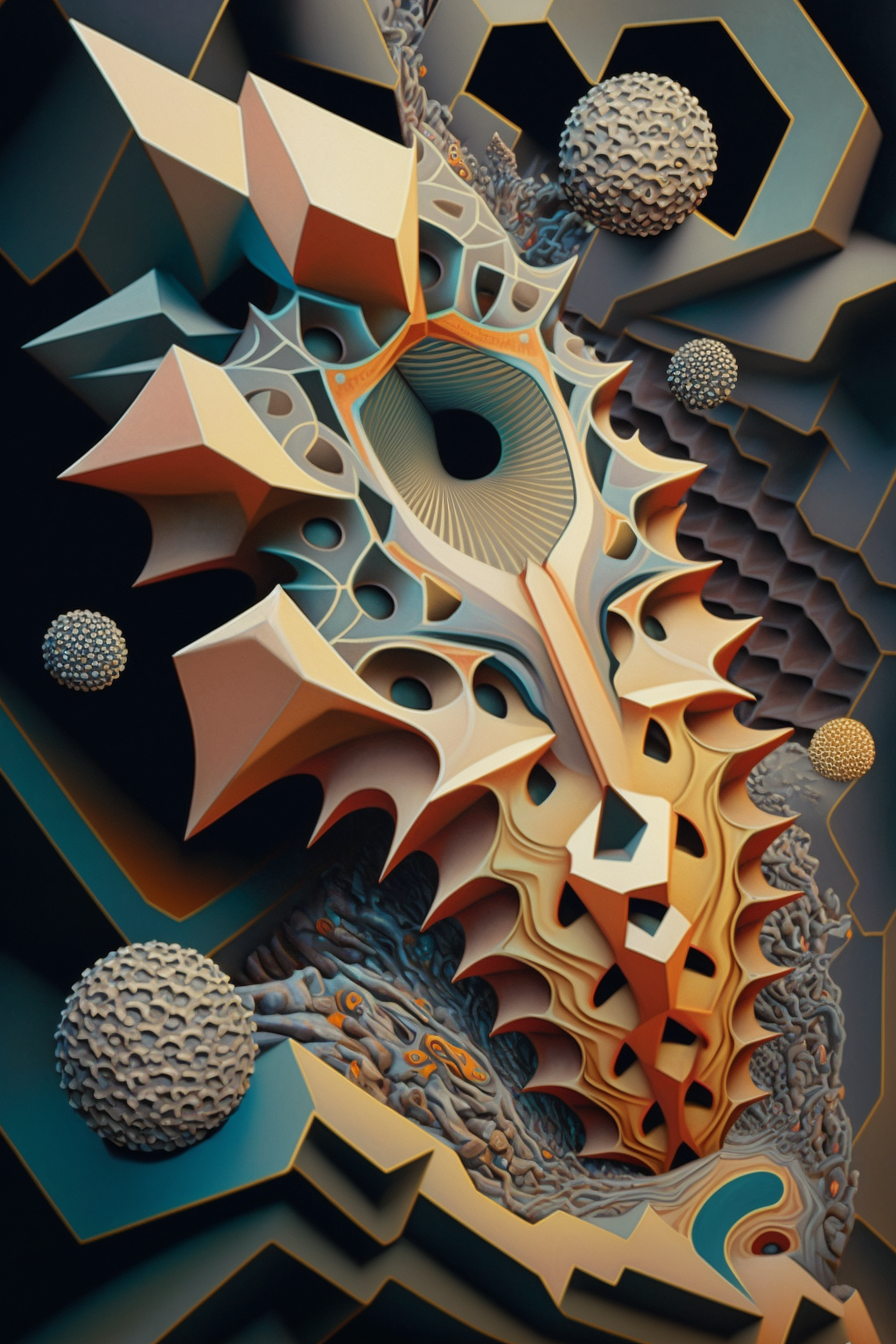 a computer generated image of a mask