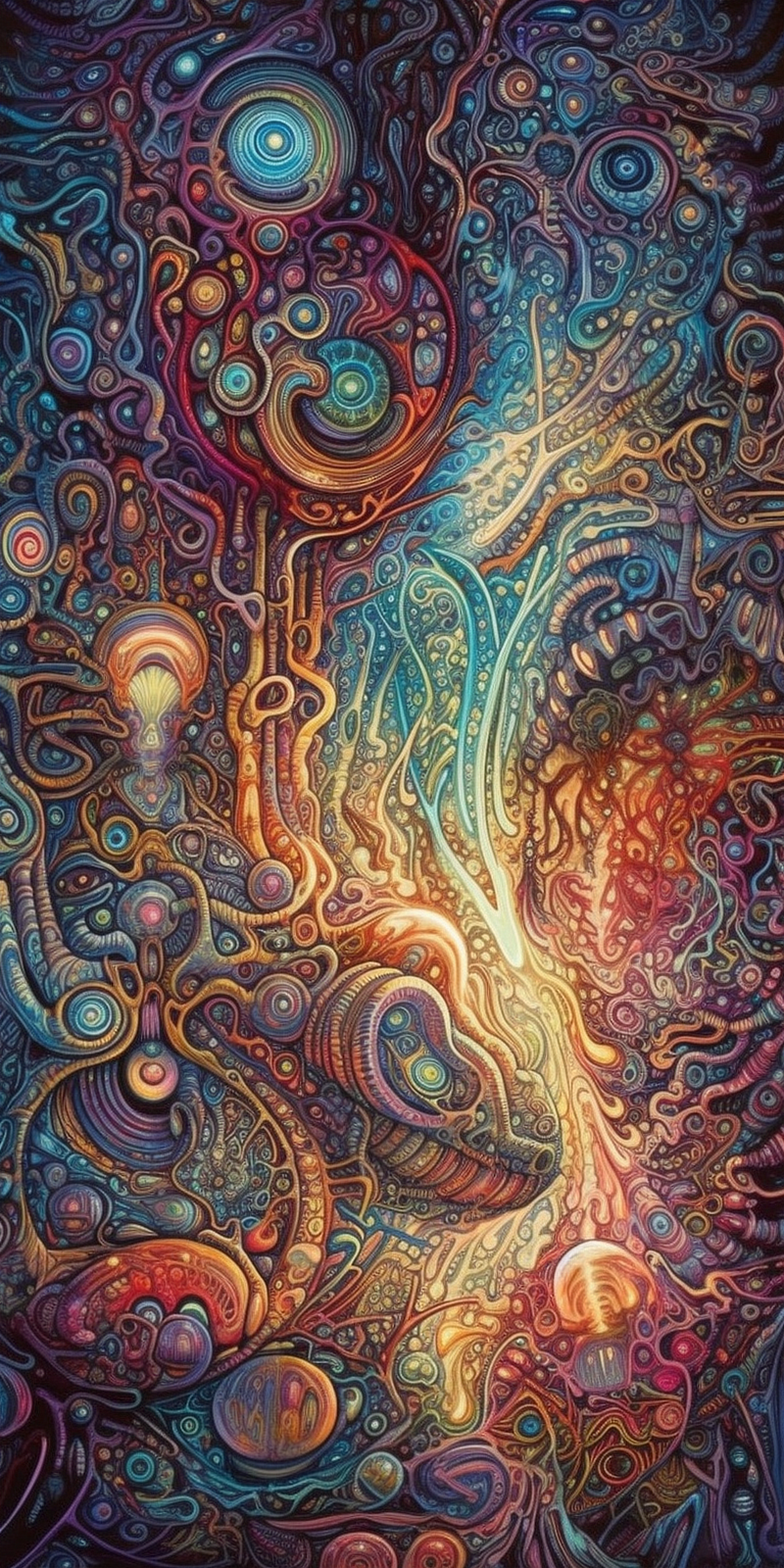 a colorful art with swirls and lines