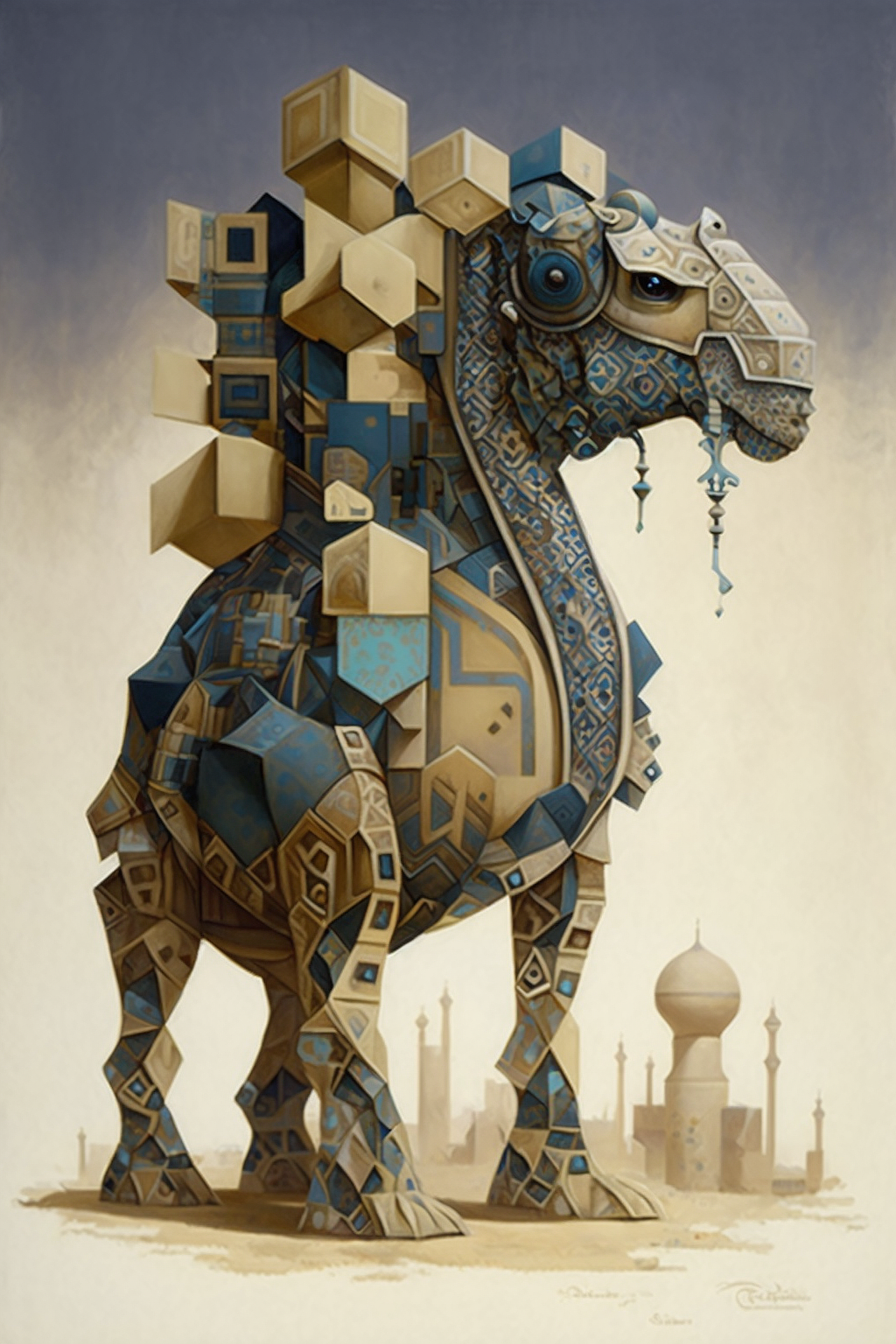 a painting of a camel