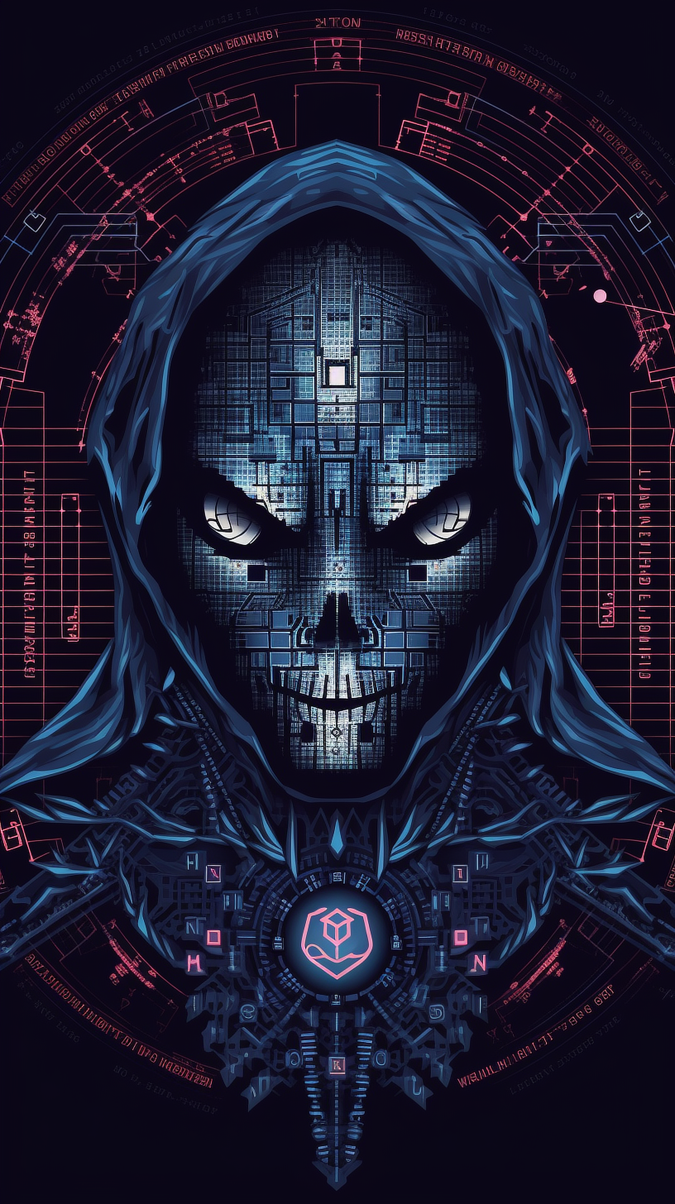 a digital art of a skull