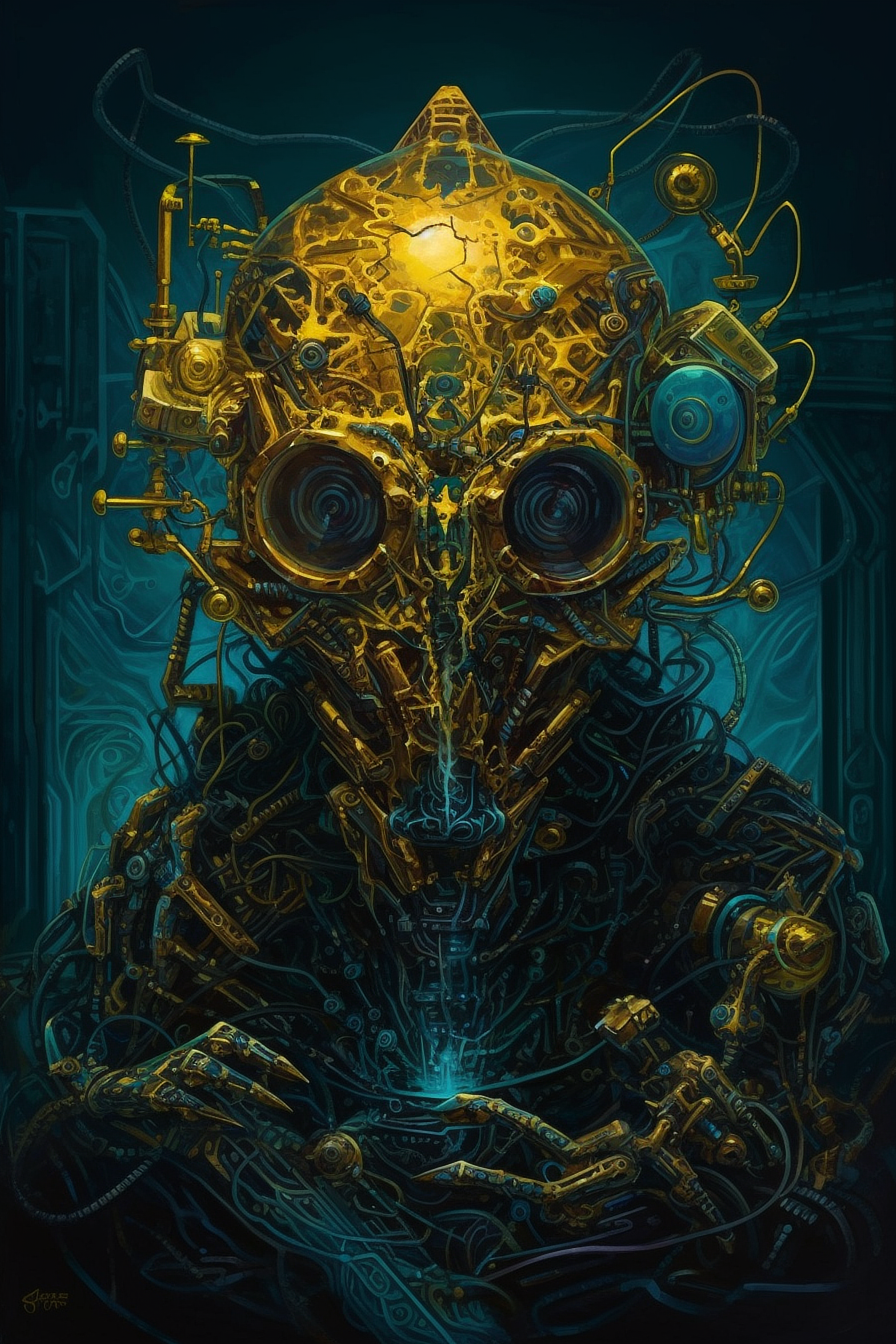 a robot with large eyes and large eyes