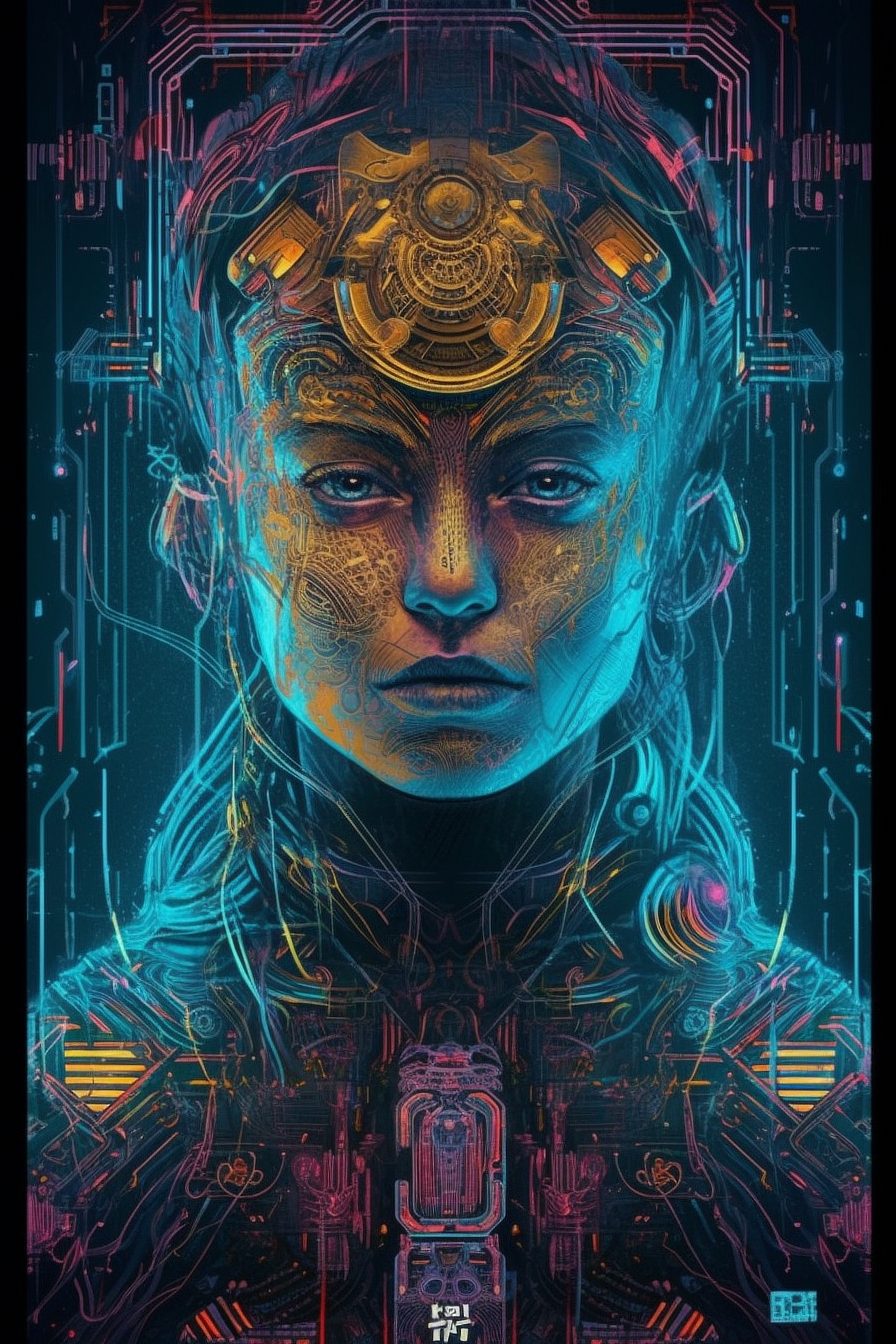 a woman with a glowing face