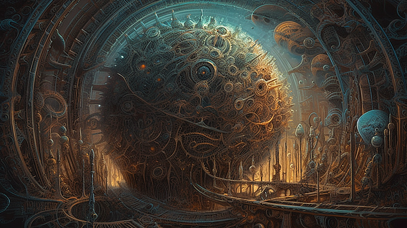 a large round object with gears and a circular structure