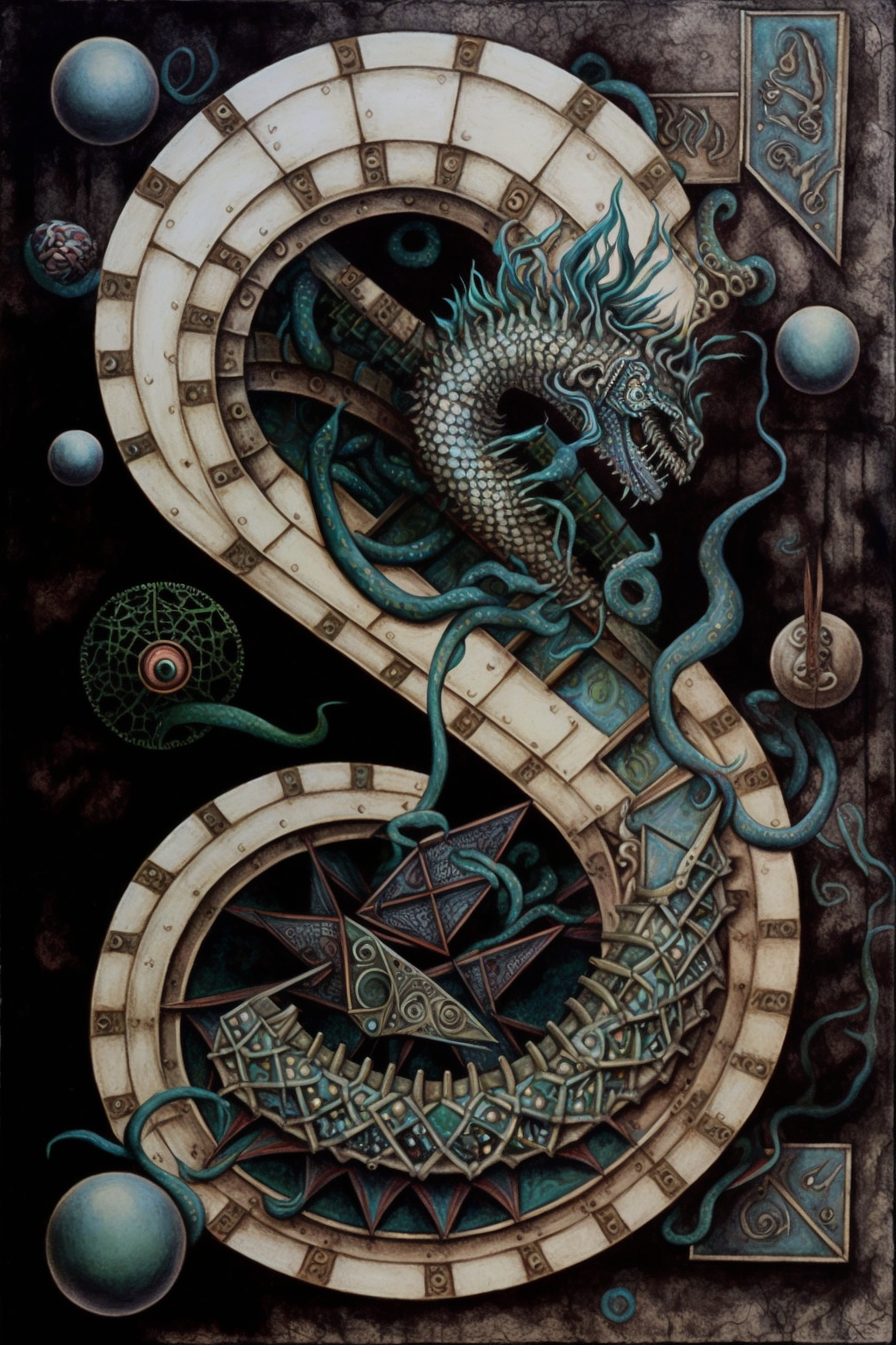 a dragon on a train track