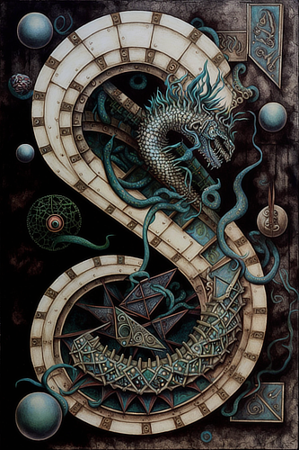 a dragon on a train track