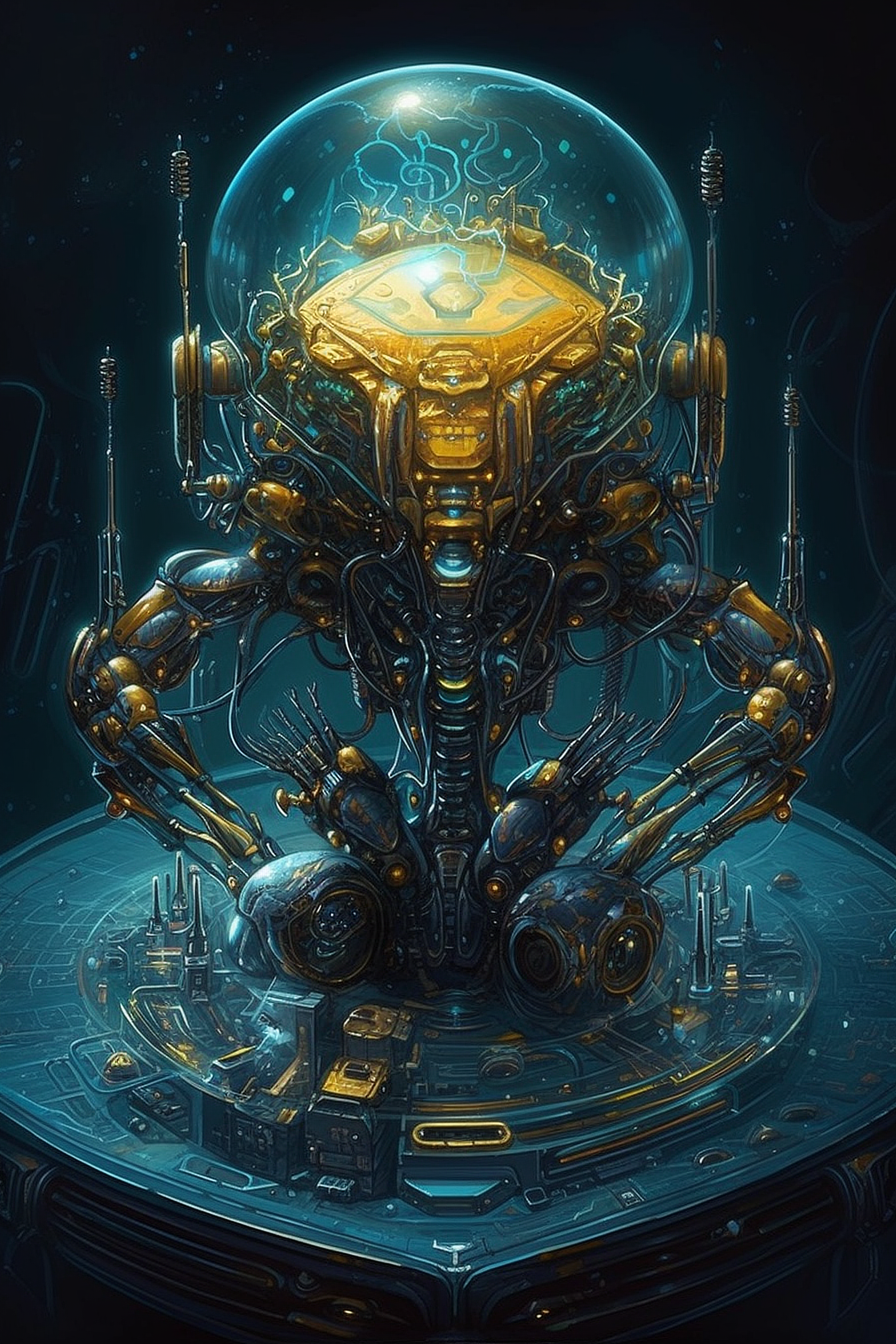 a robot on a platform