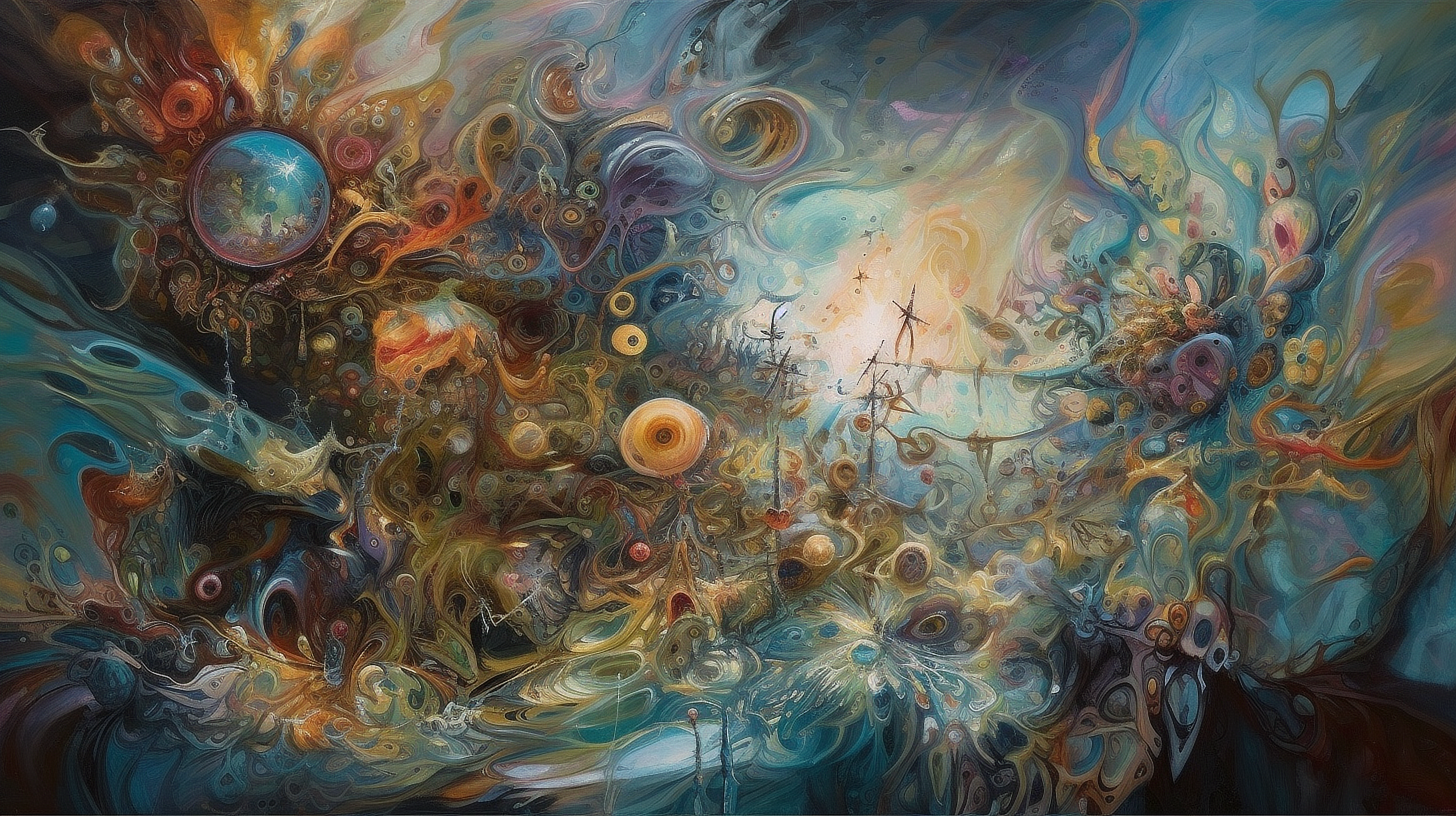 a colorful art with swirls and circles