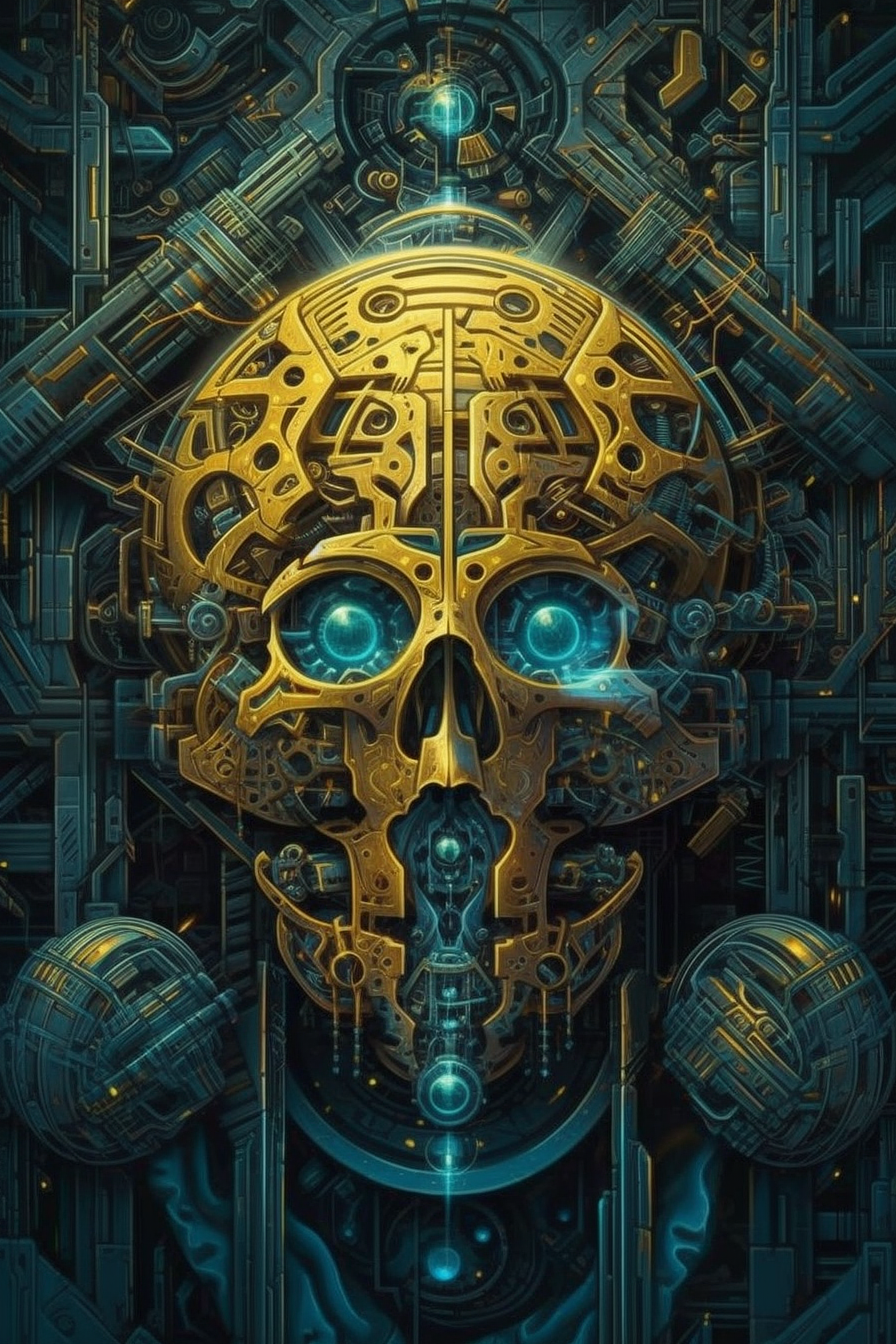 a skull made out of metal