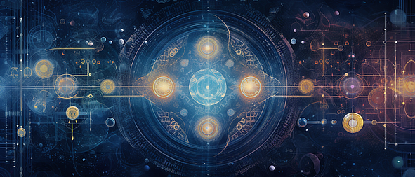 a circular pattern with many circles and lines