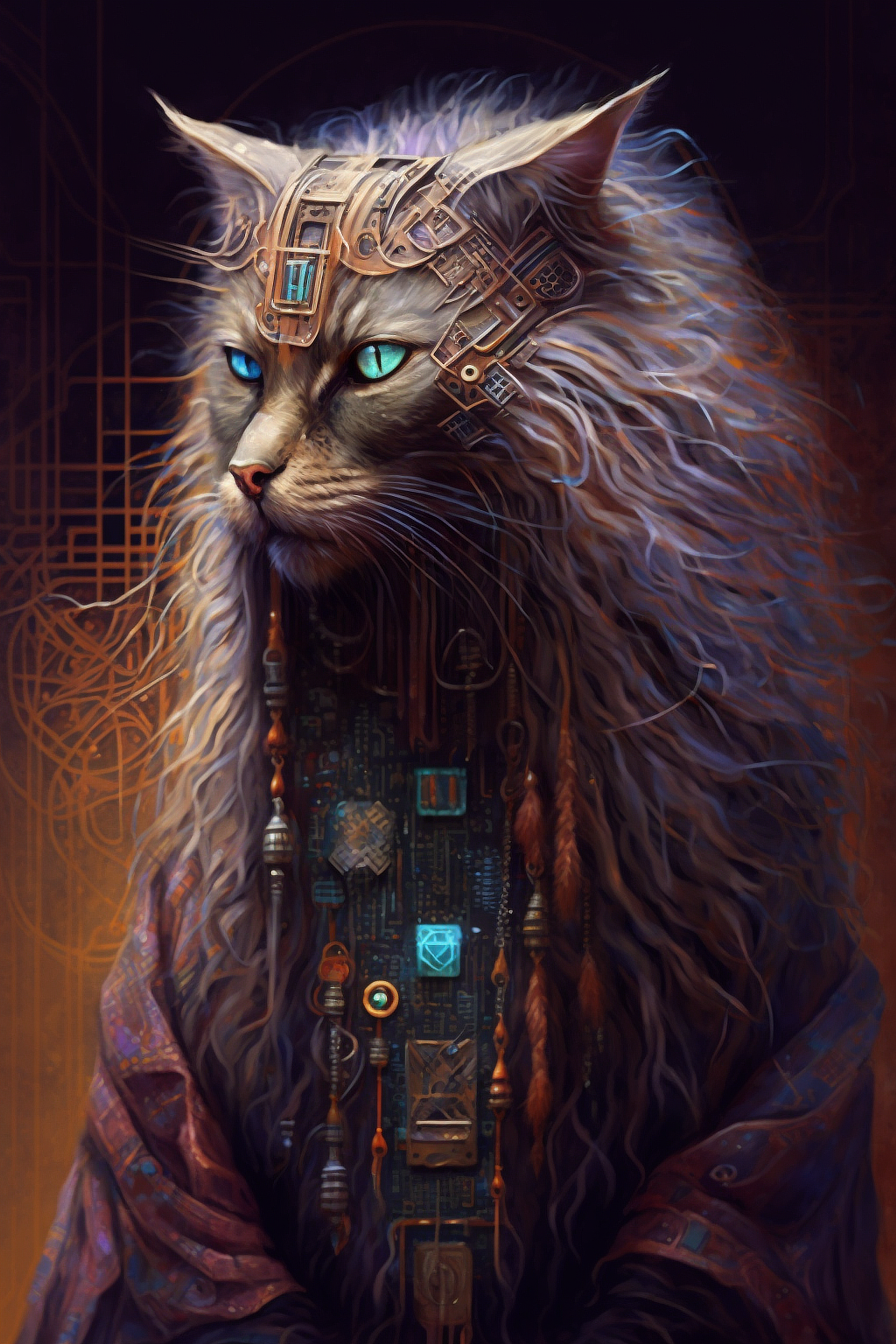 a cat with a garment