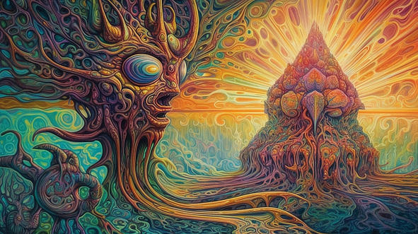 a colorful artwork of a creature