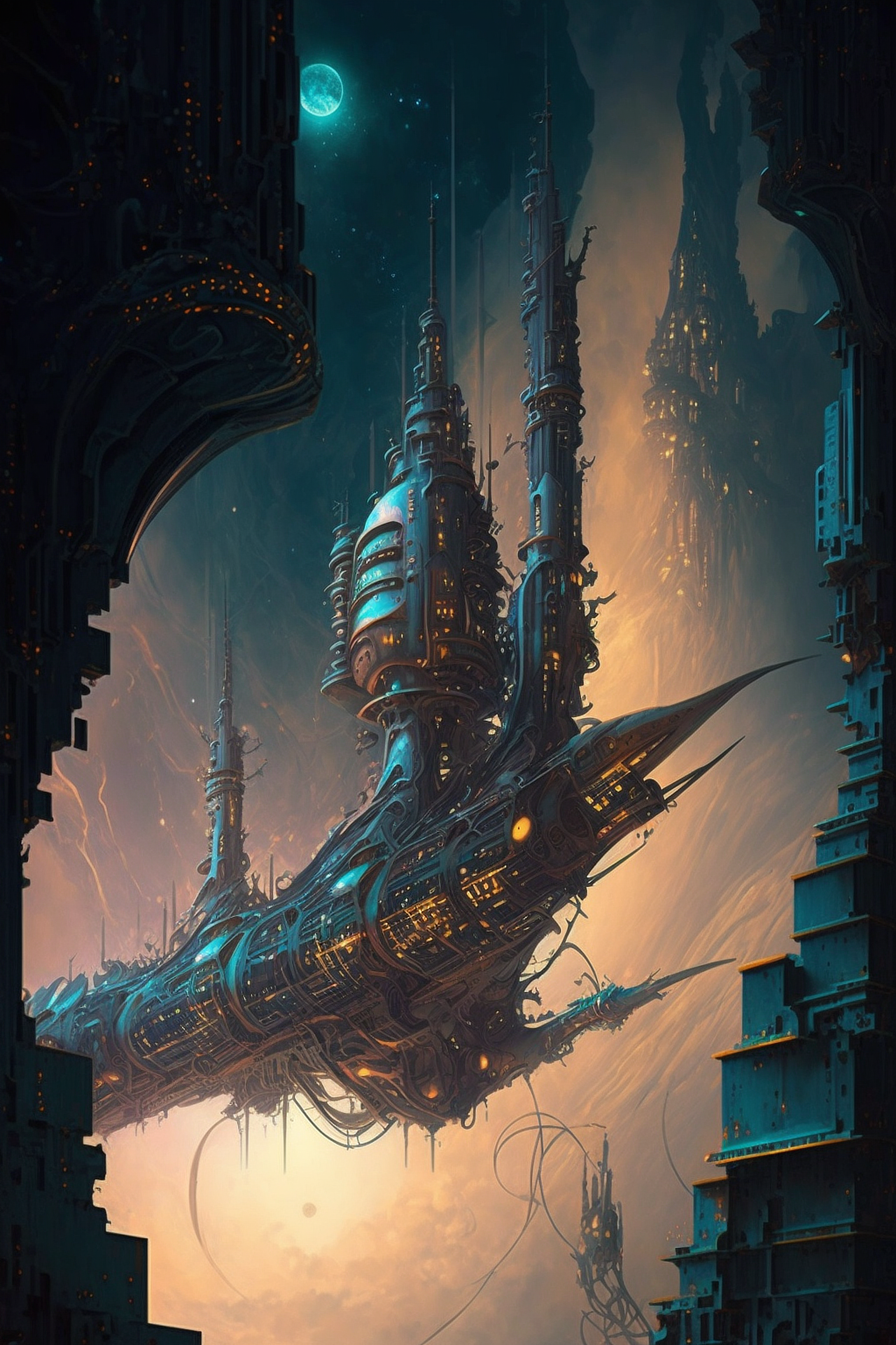 a futuristic city with towers and towers