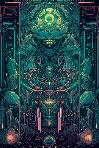 a computer generated artwork of a robot