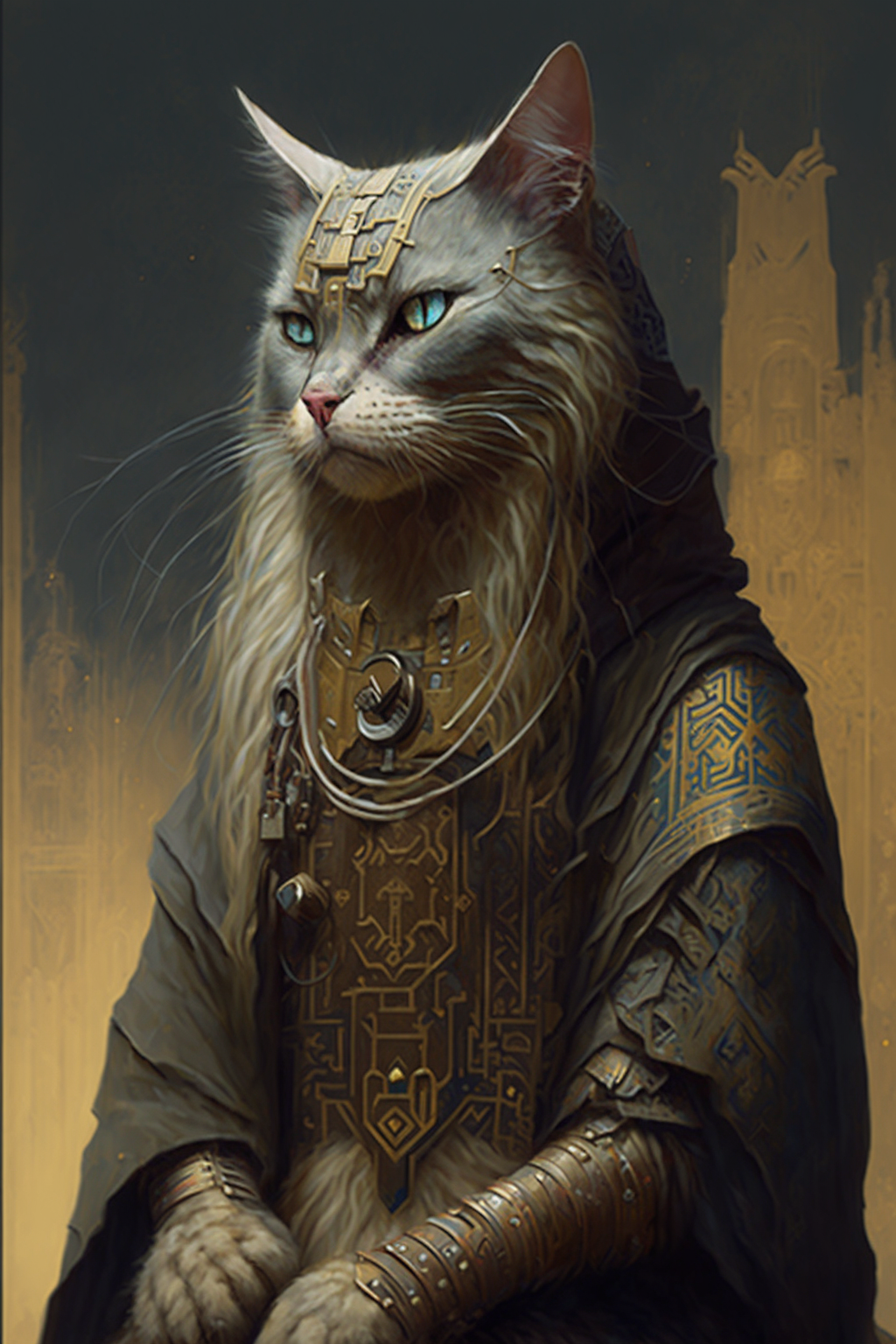 a cat wearing a garment