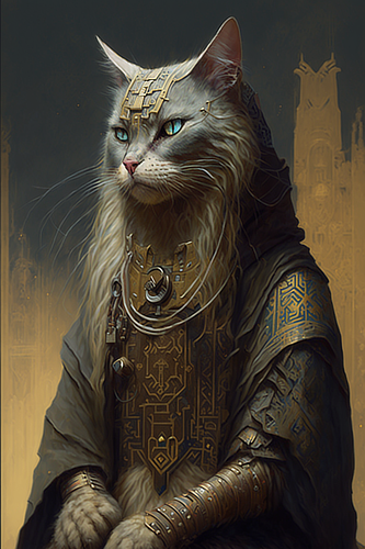 a cat wearing a garment