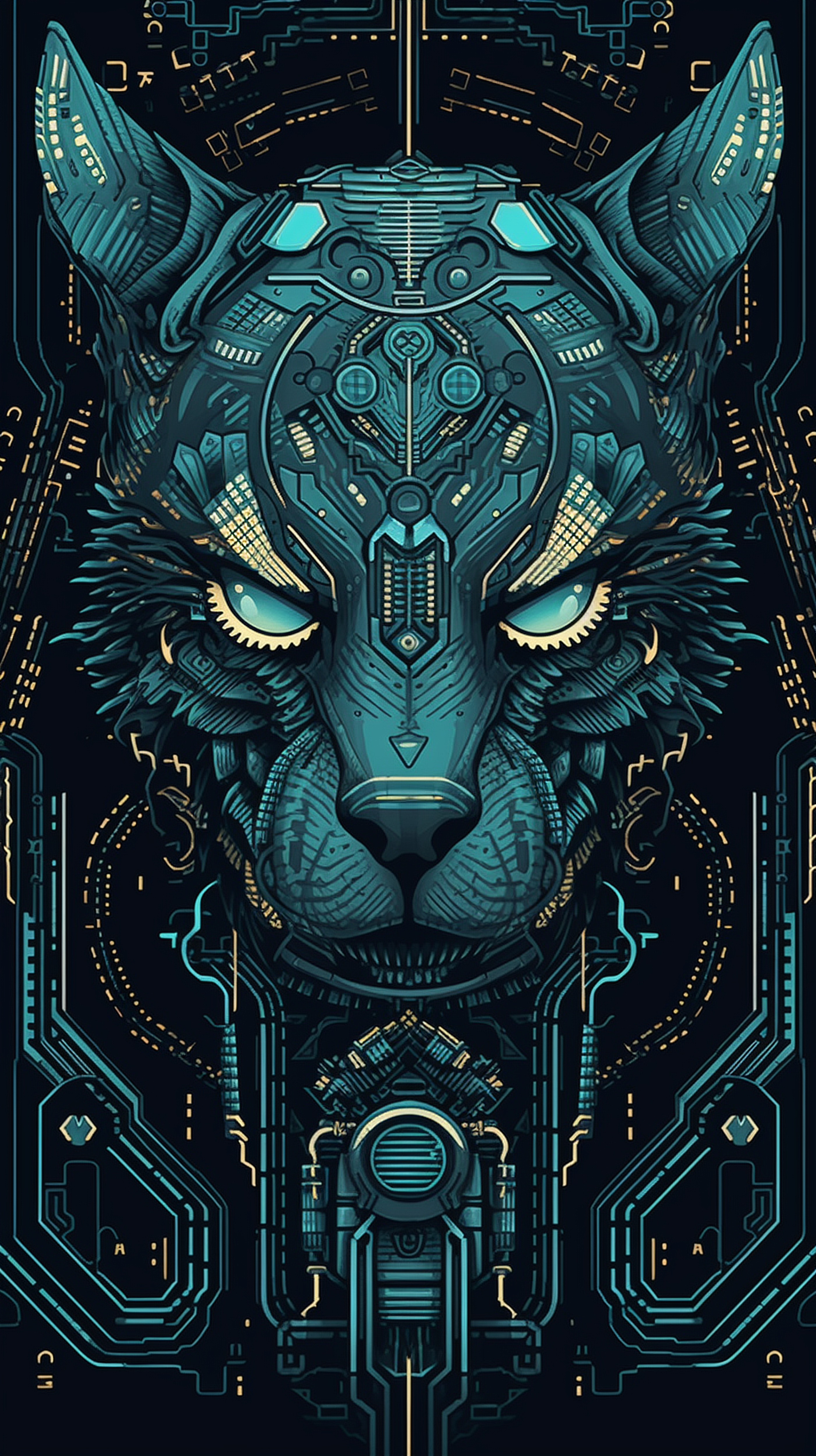 a digital art of a cat