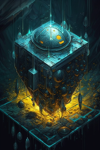 a computer generated cube with a round top