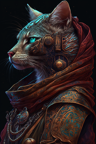 a cat wearing a garment