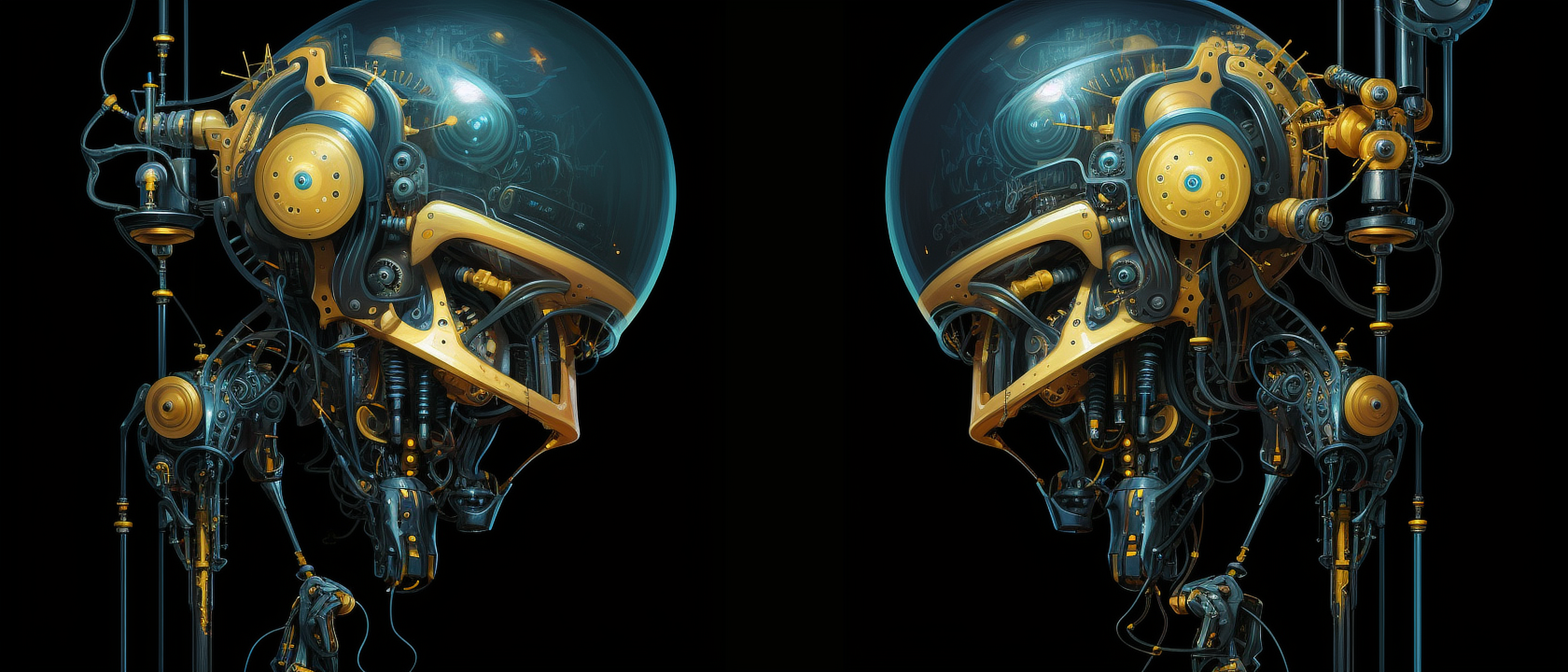 a close up of a robot head