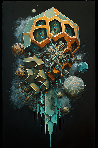 a artwork of a colorful structure