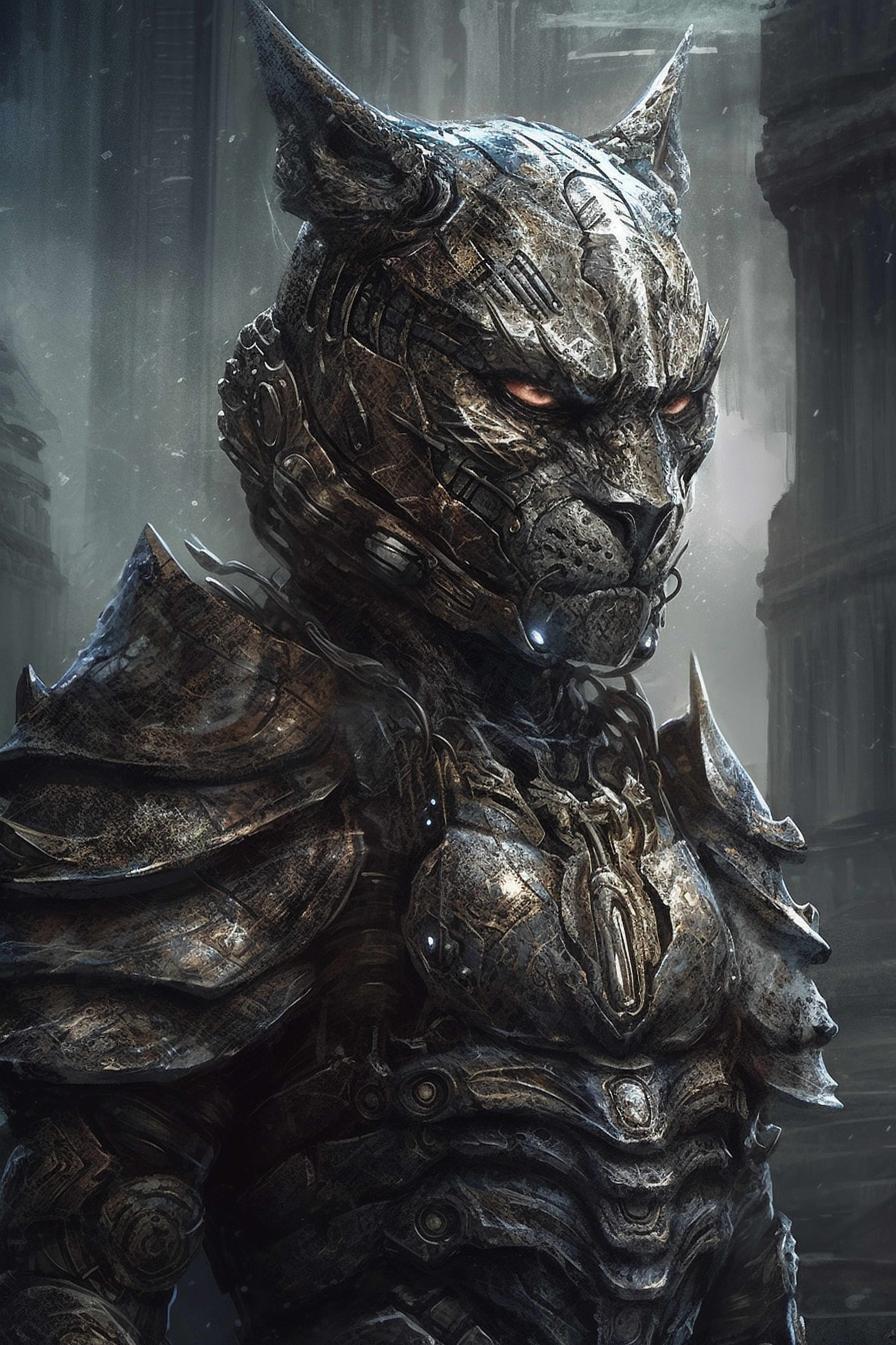 a person in a metal armor