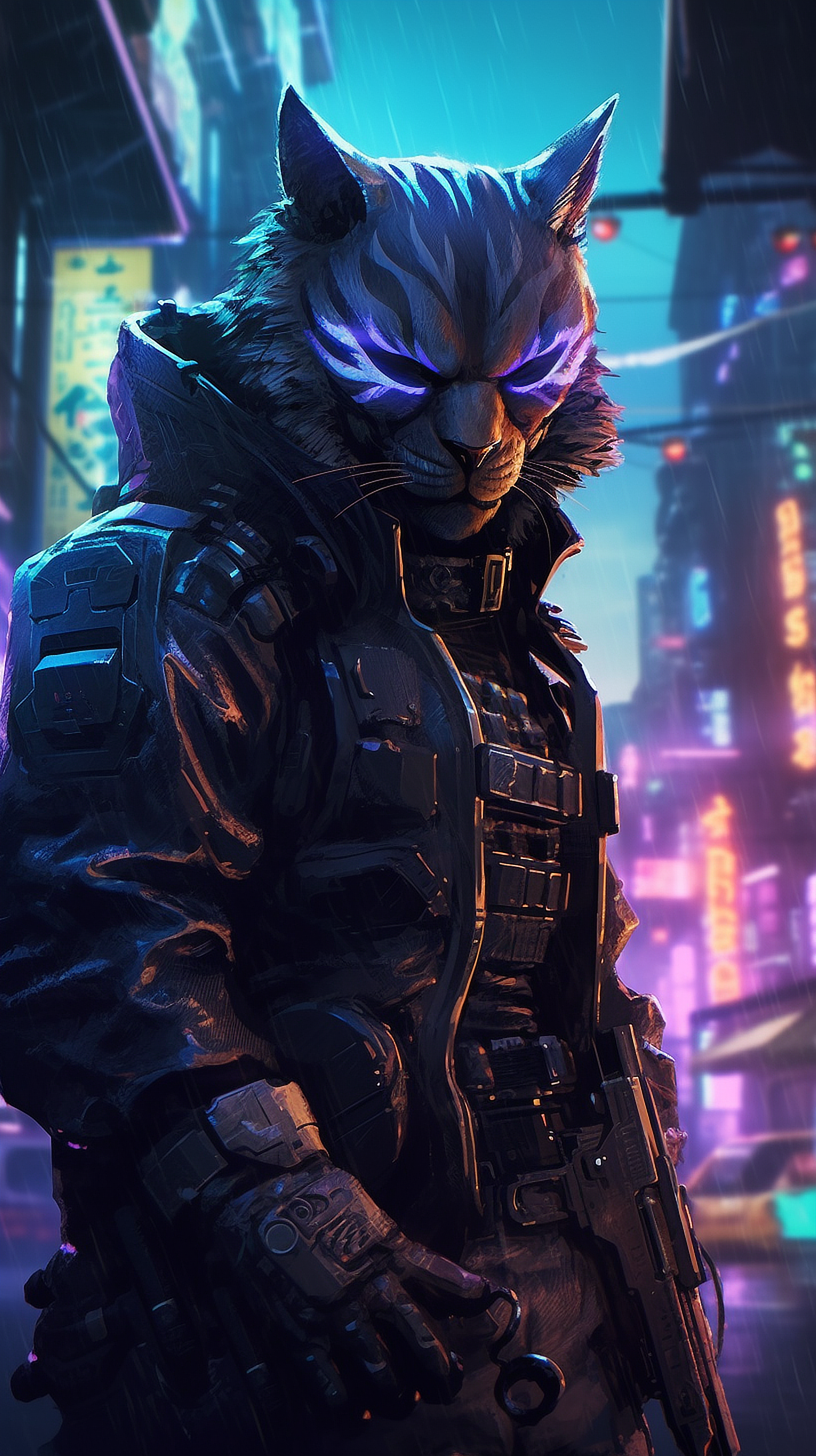 a cat in a black coat