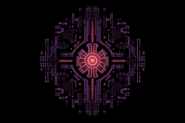 a circular pattern with lines and dots