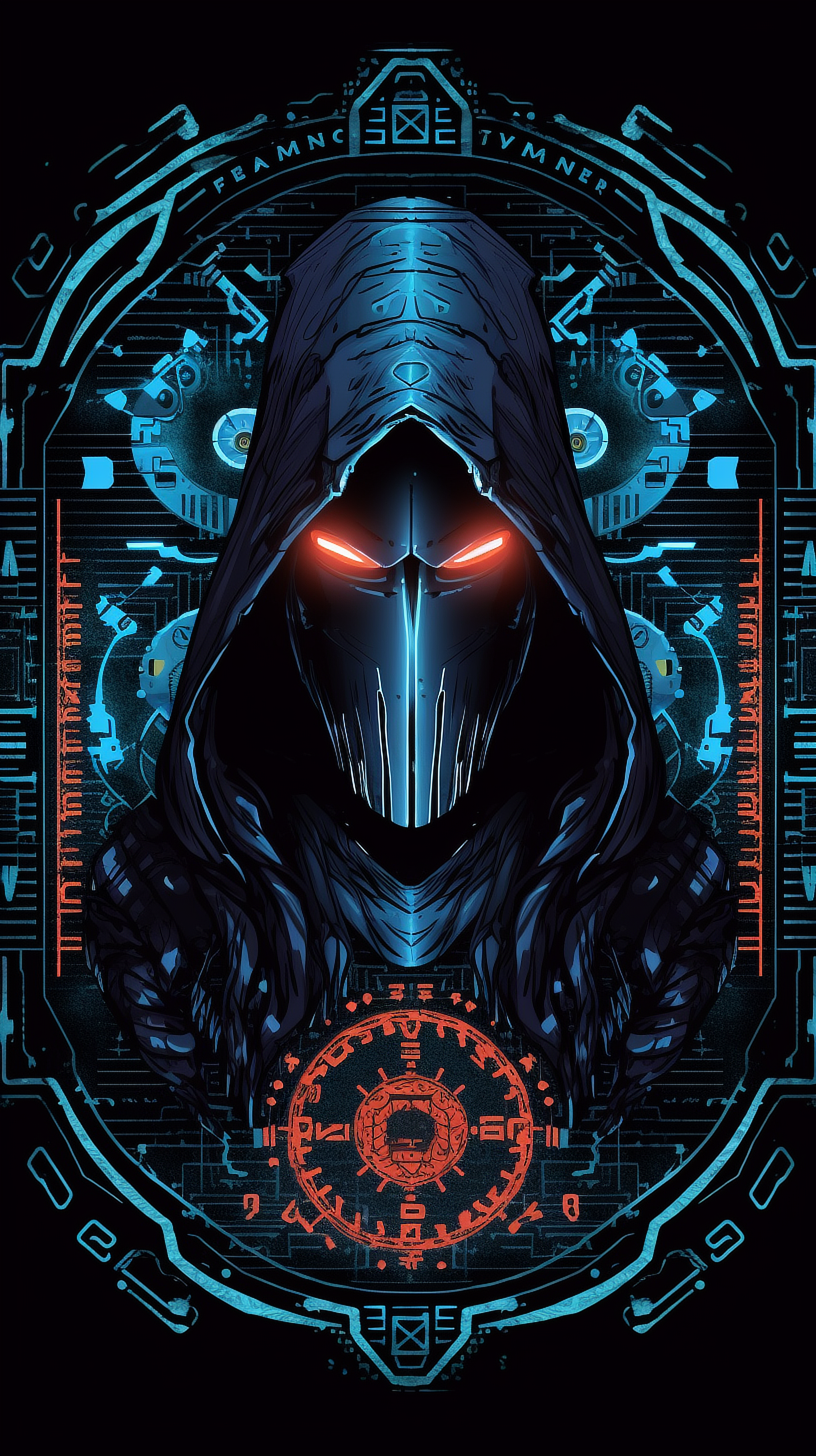 a digital art of a character in a mask