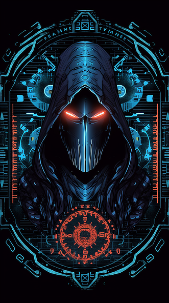 a digital art of a character in a mask