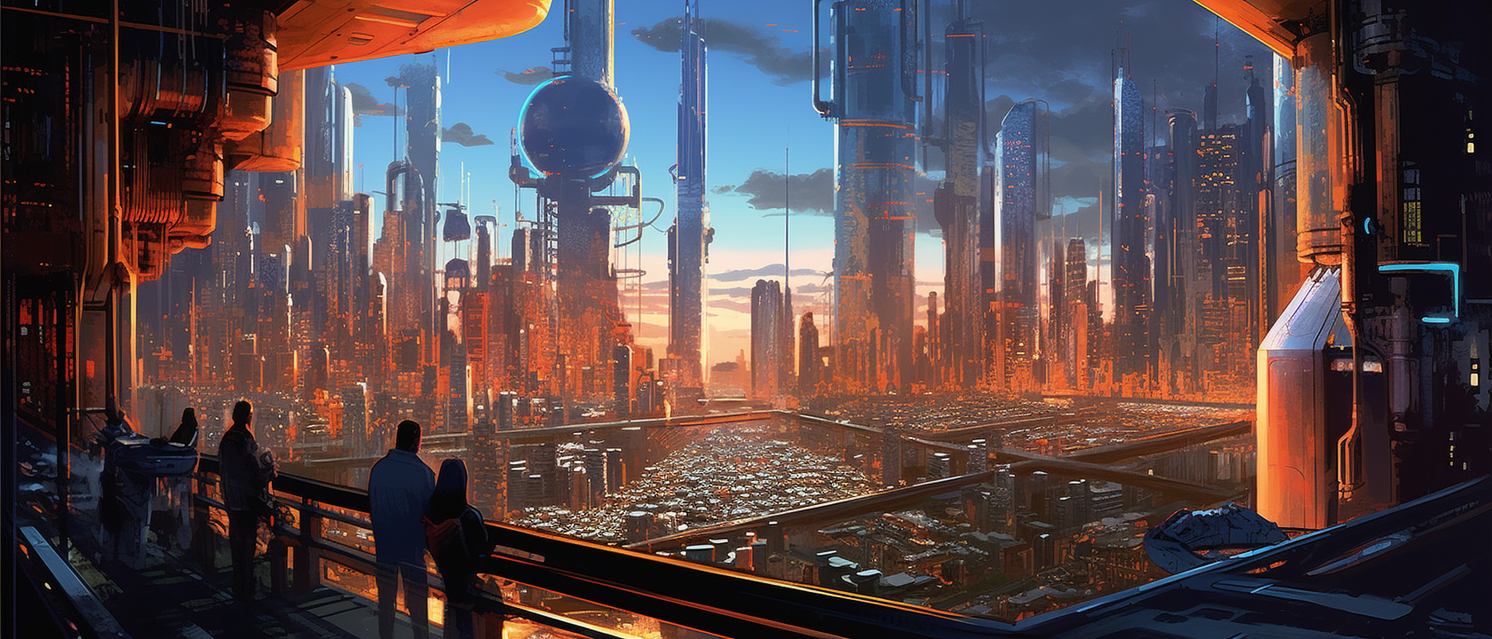 a city view from a balcony