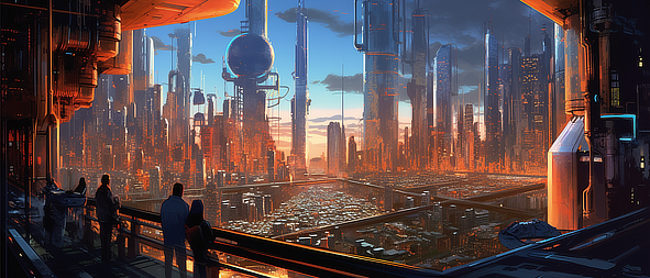 a city view from a balcony