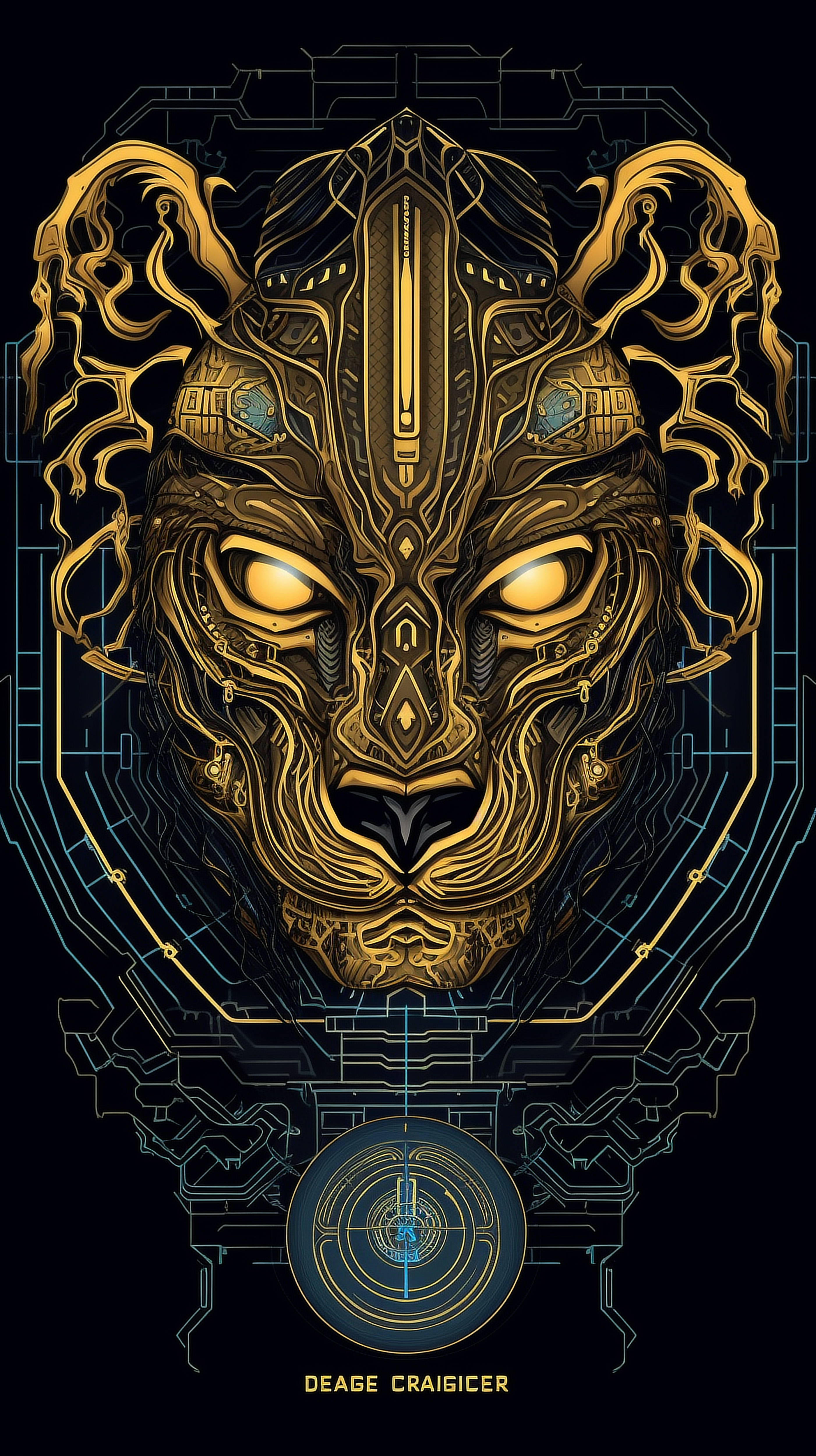 a digital art of a lion