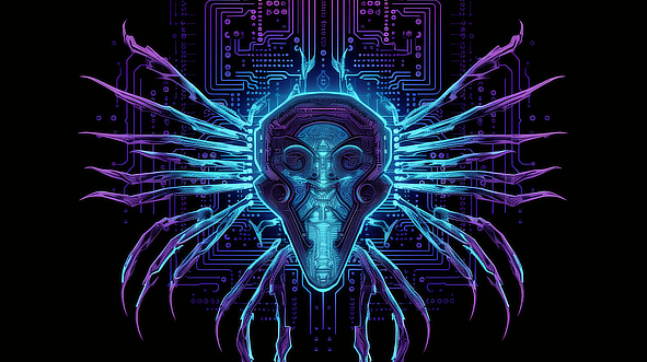 a computer generated image of a robot face