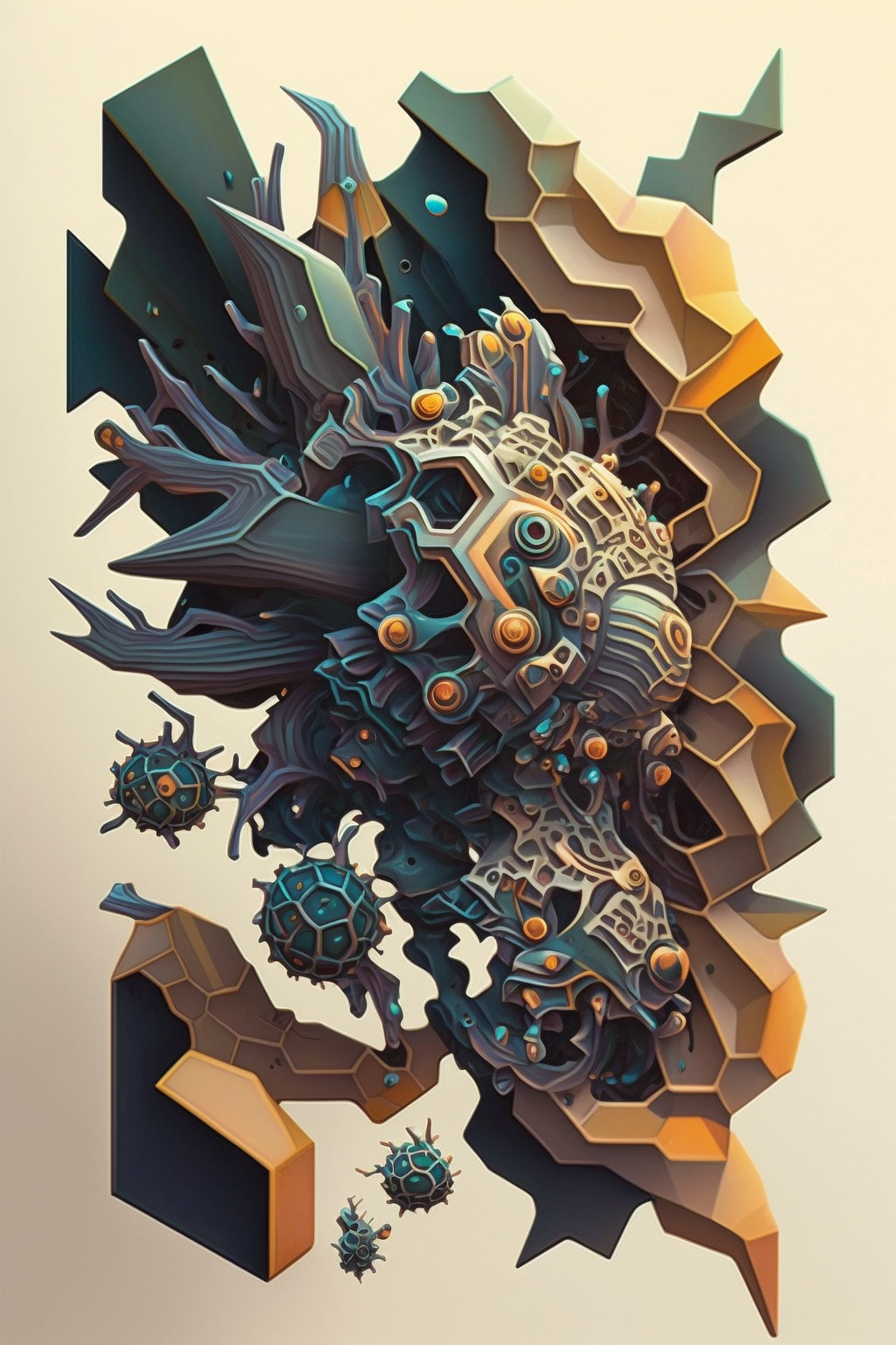 a colorful artwork of a plant