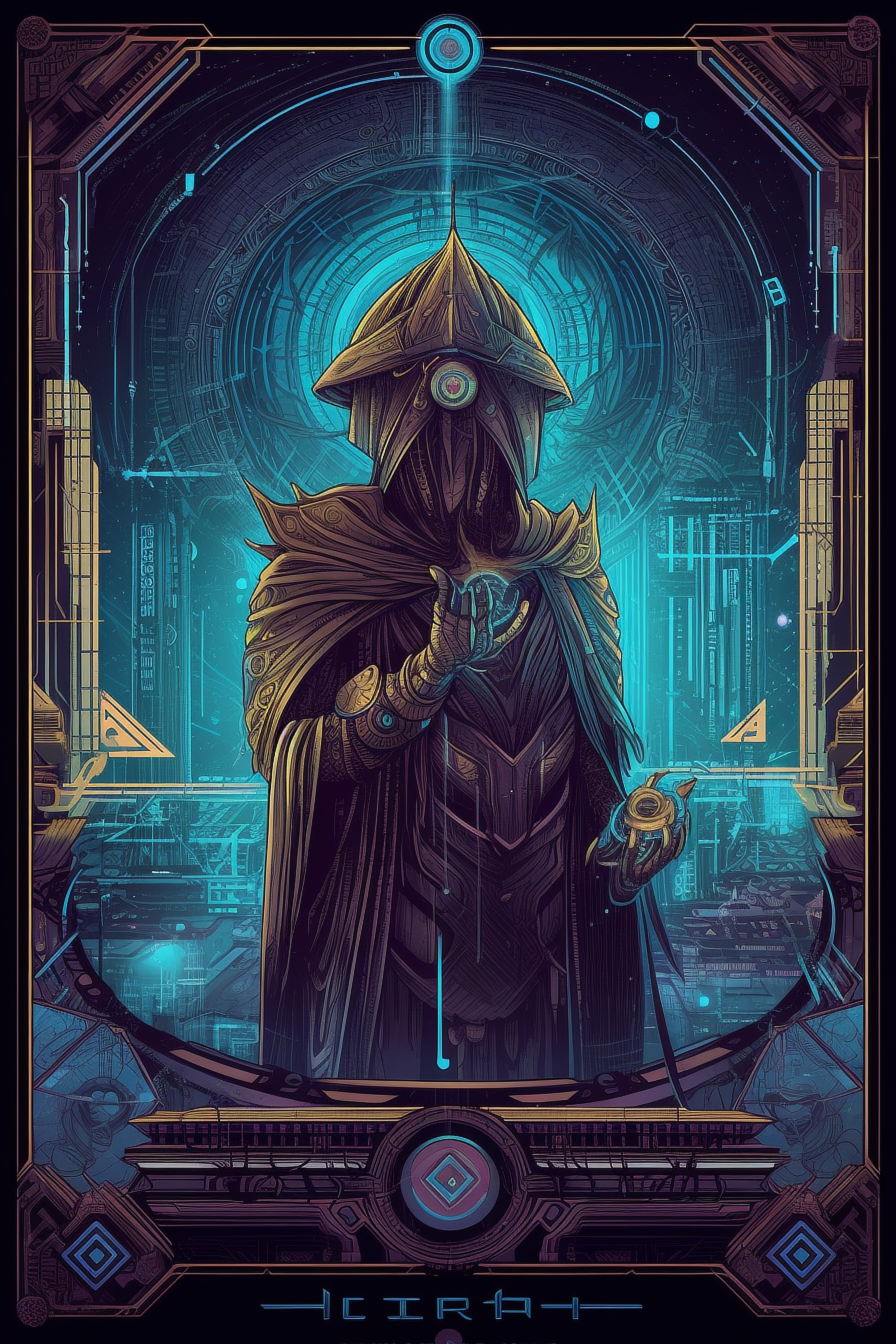 a poster of a person wearing a mask