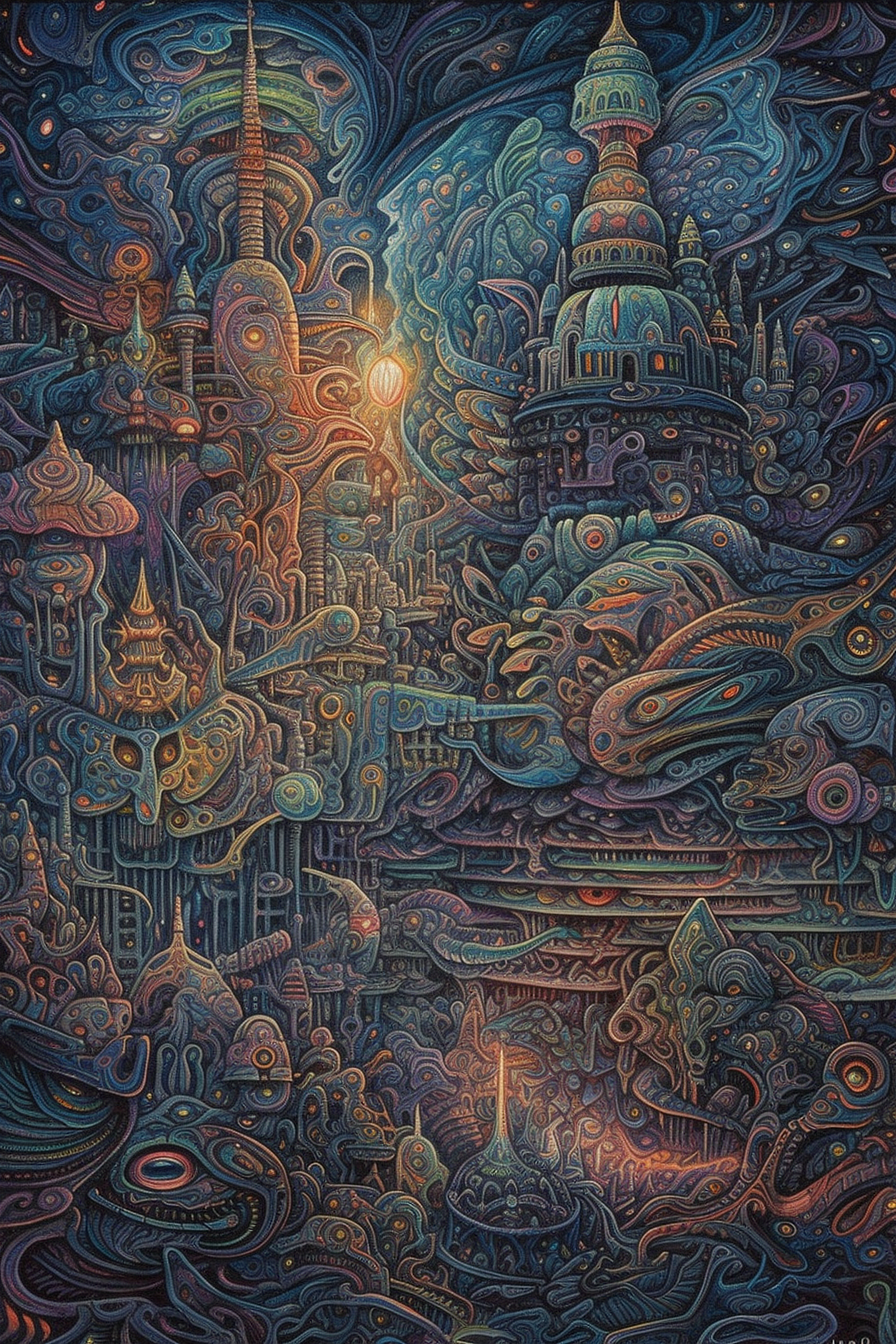 a colorful artwork of a city
