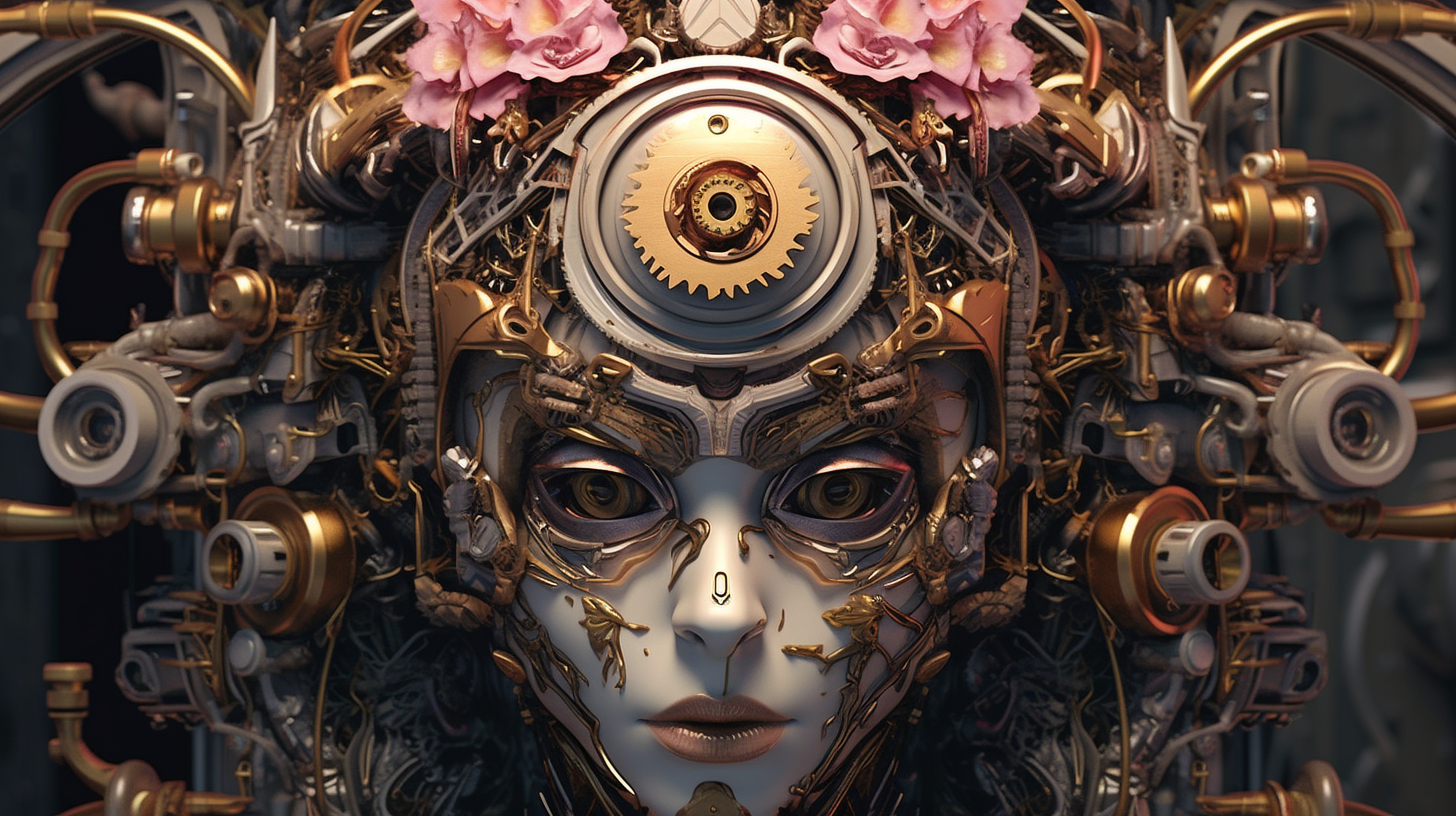 a close up of a robot