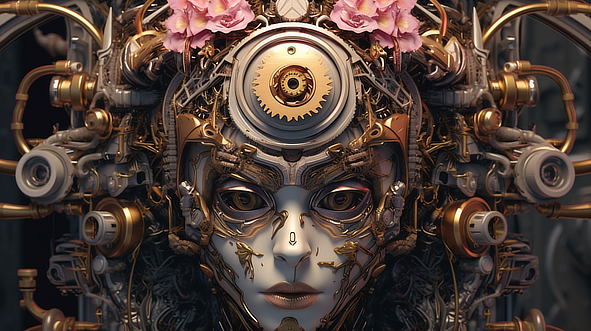 a close up of a robot