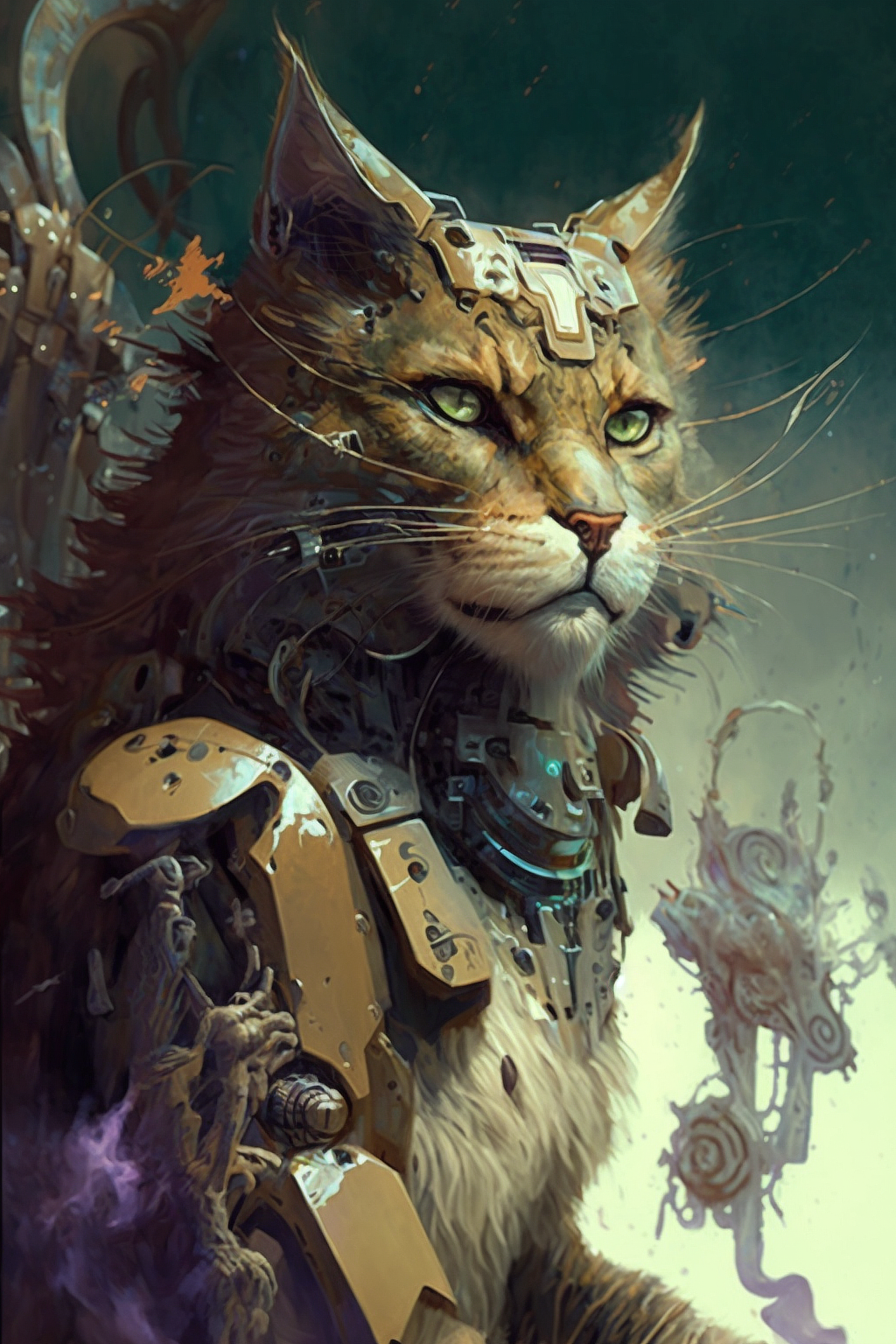 a cat with a robot body