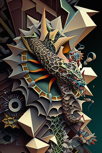 a reptile with a clock and gears