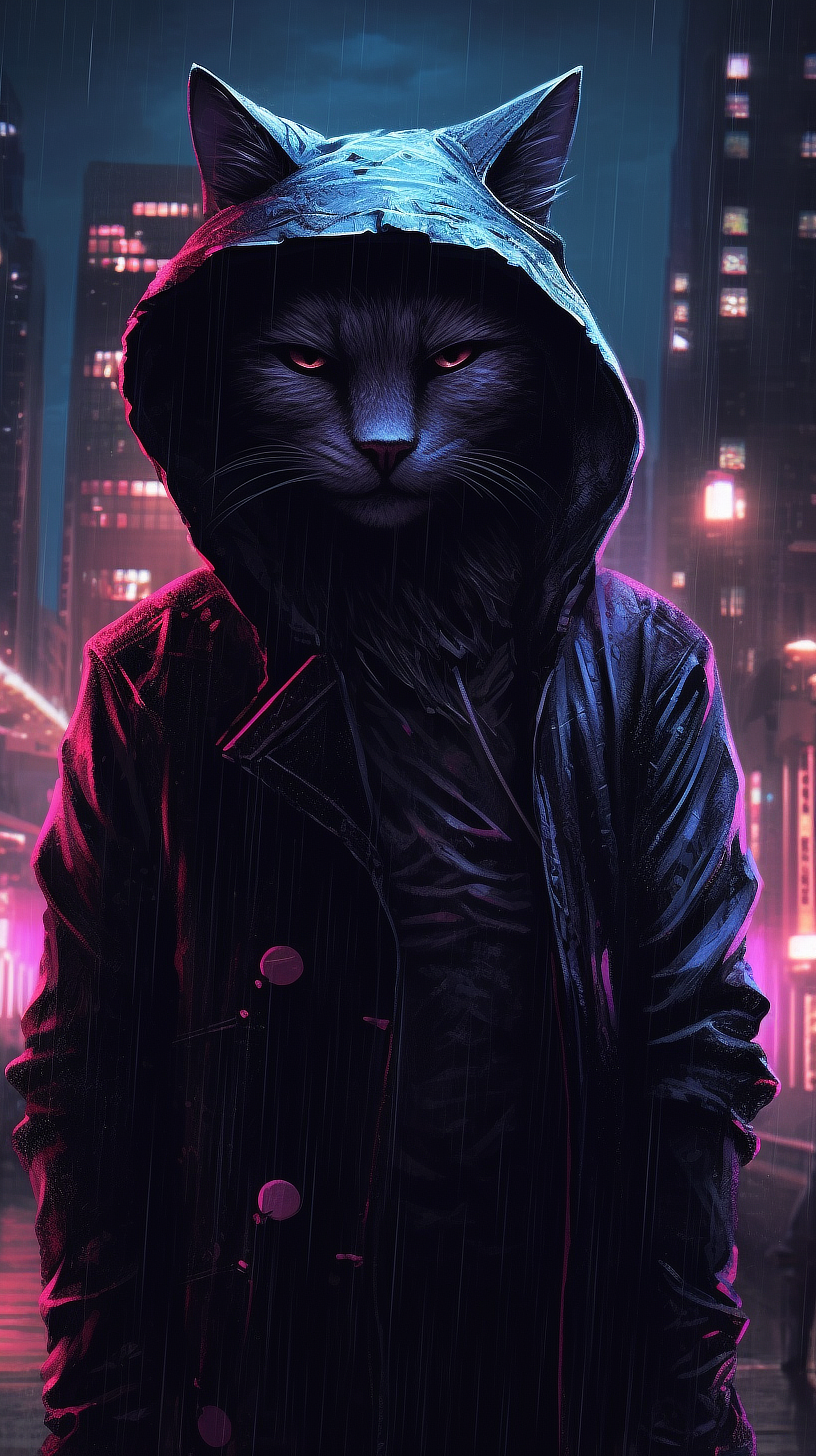 a person wearing a hoodie and standing in front of a city