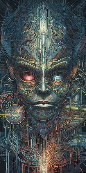 a digital art of a person's face