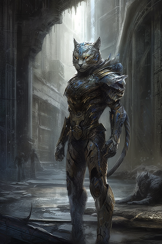 a person in a suit of a cat