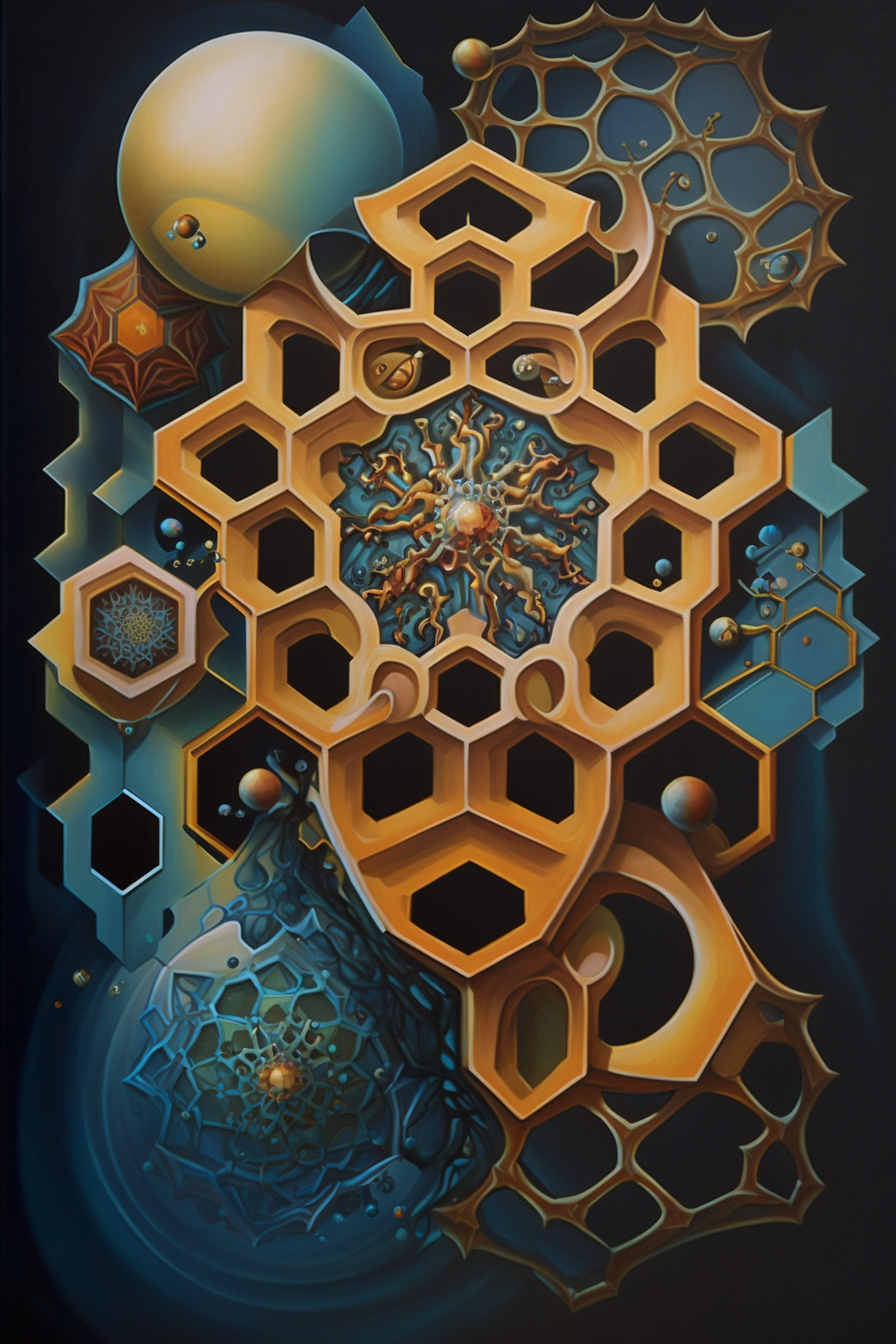 a painting of a colorful pattern