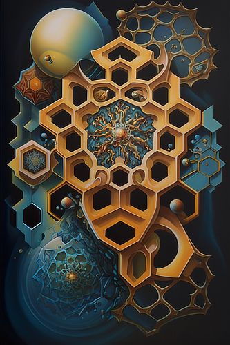 a painting of a colorful pattern