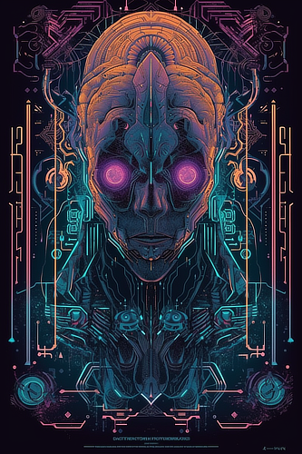 a digital art of a robot